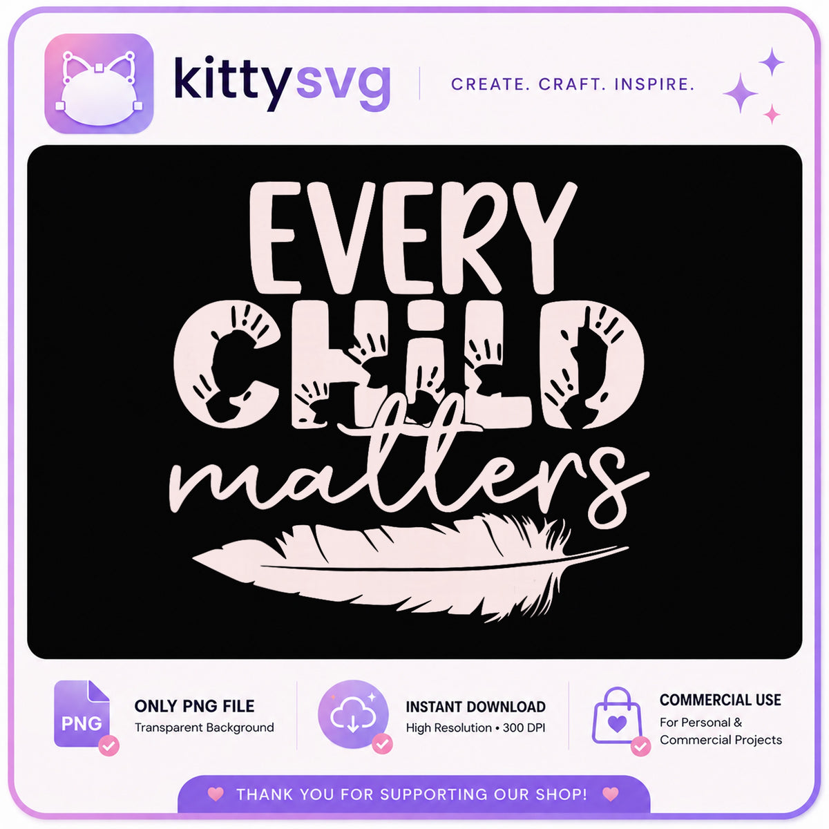 Every Child Matters PNG, Orange Shirt Day PNG, Feather PNG
