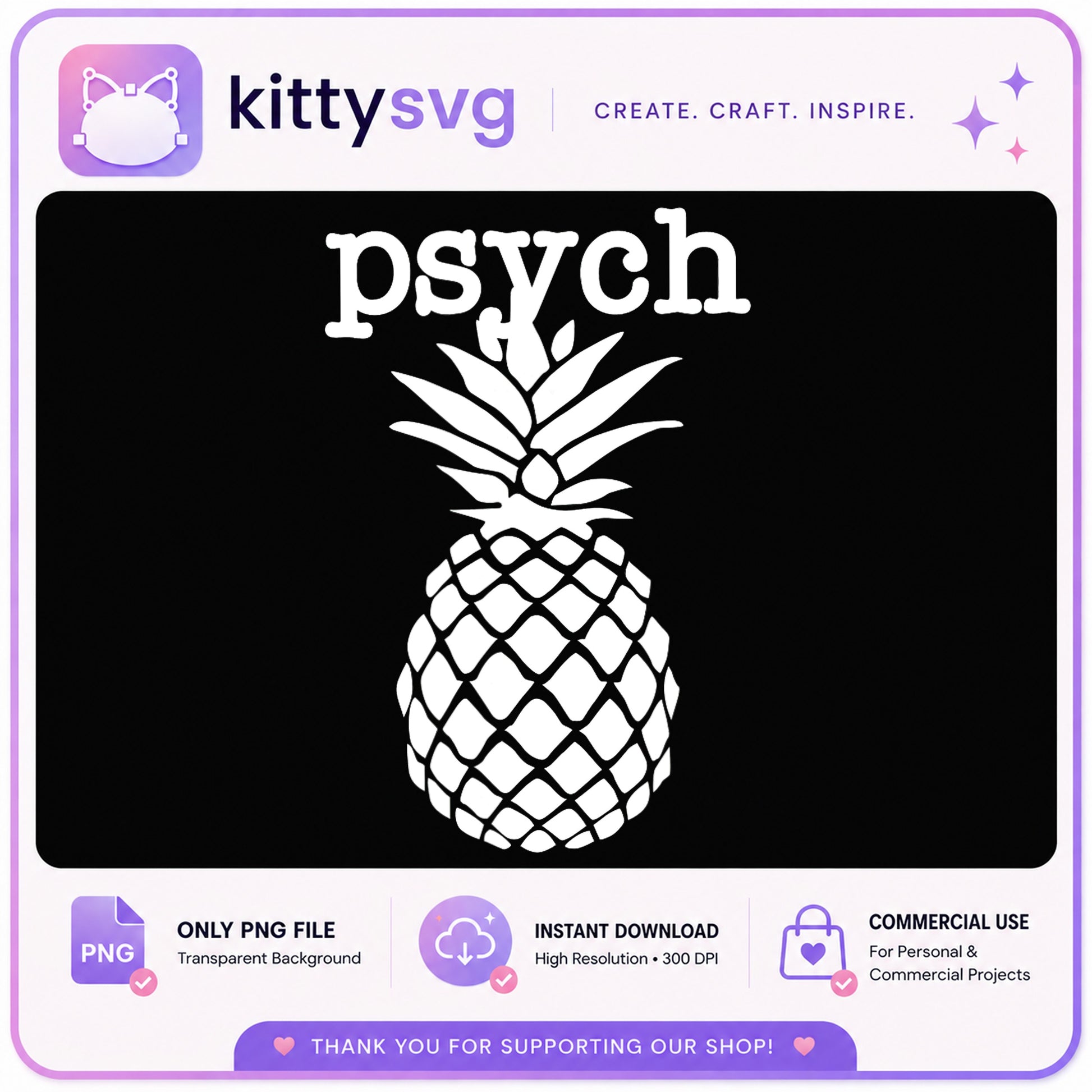 Psych Pineapple PNG, Psych TV Show PNG, Pineapple Clipart PNG