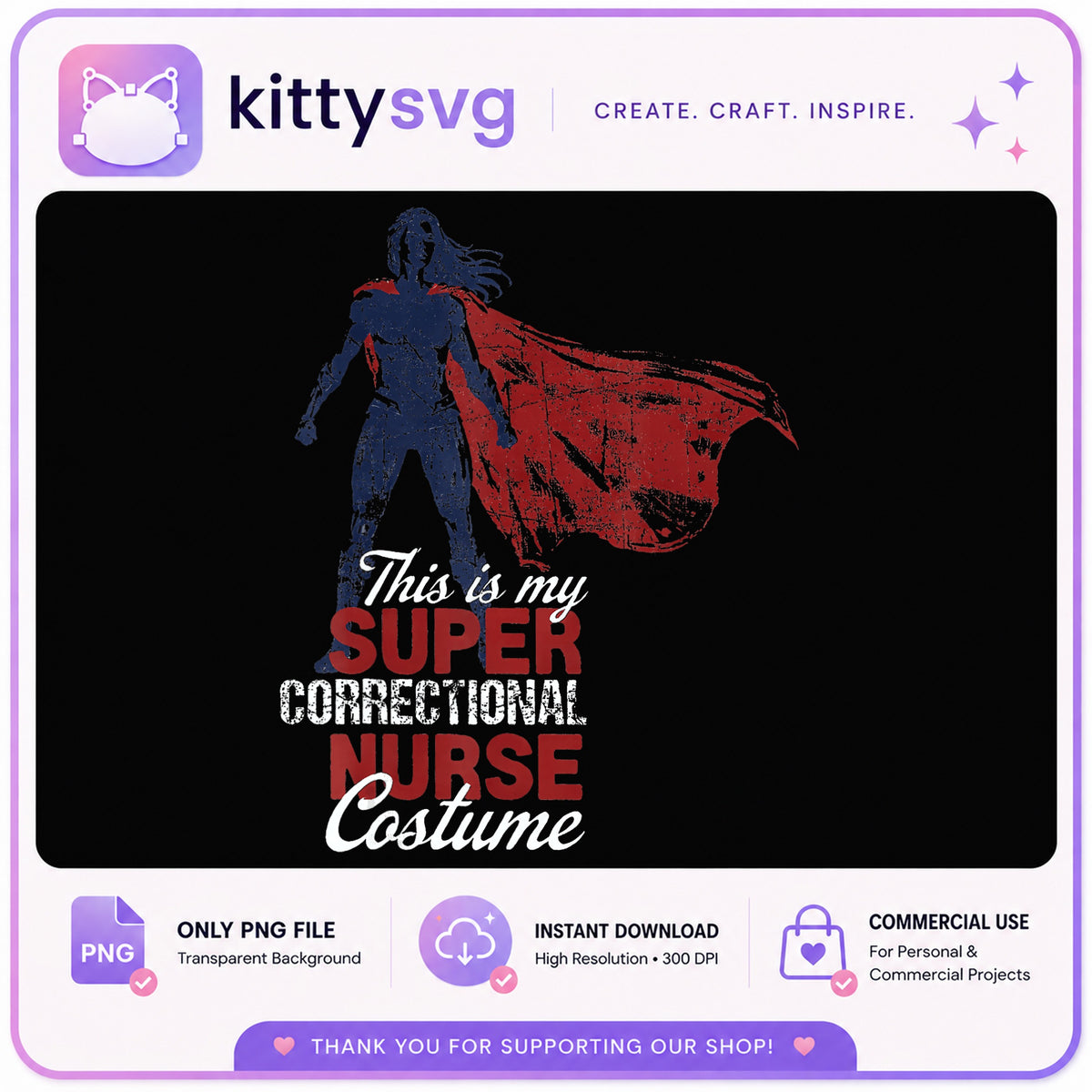 Super Correctional Nurse Costume PNG, Nurse PNG, Halloween PNG