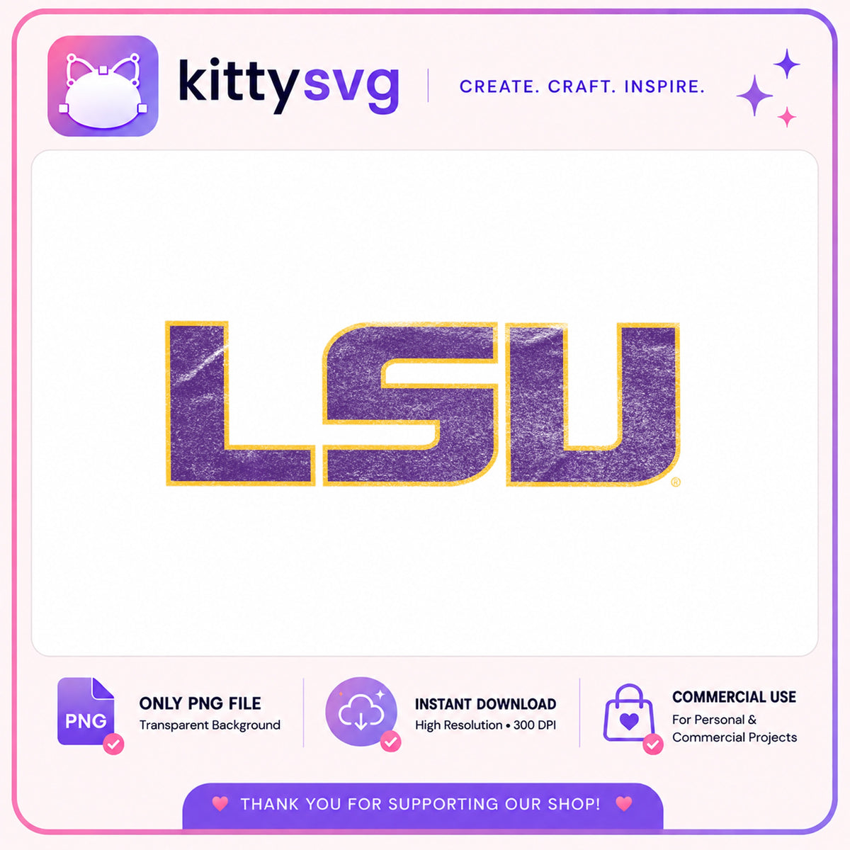 LSU Tigers Grunge Logo PNG, LSU Football PNG, College PNG