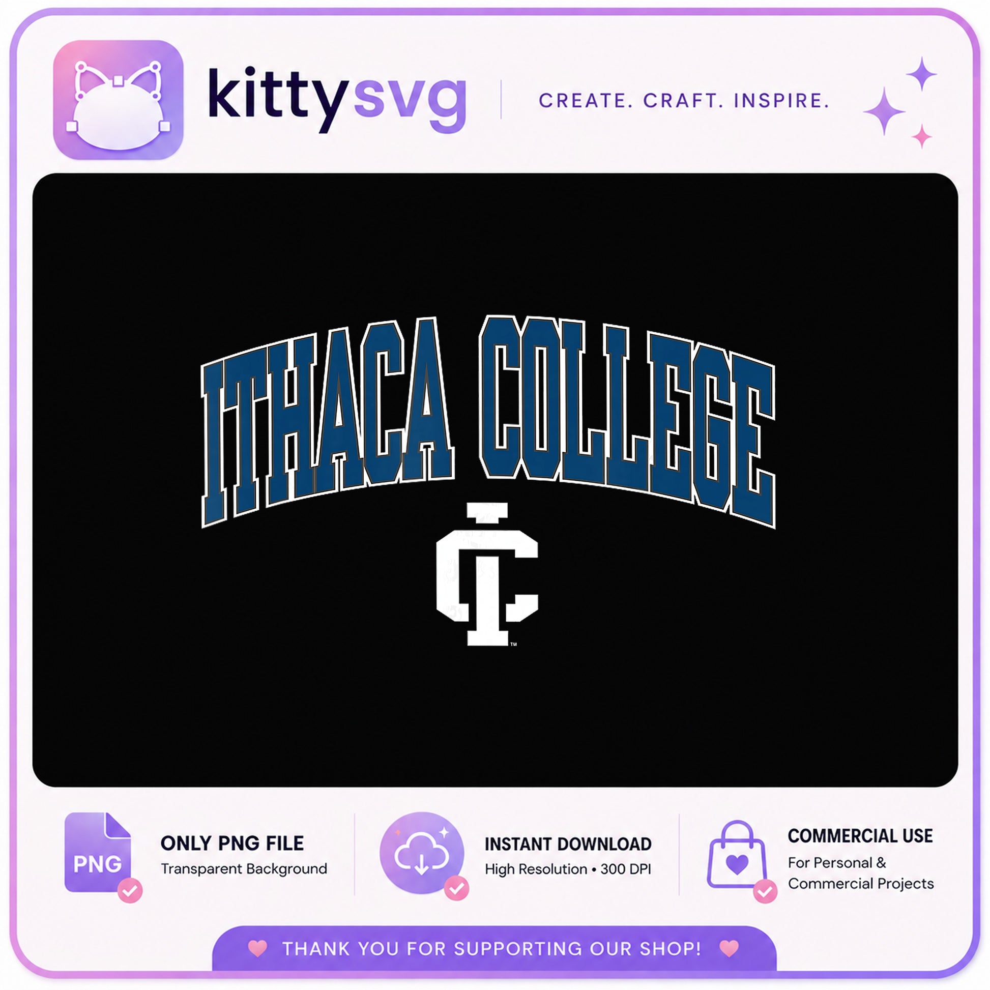 Ithaca College PNG, College Varsity Arch Logo, Bombers PNG