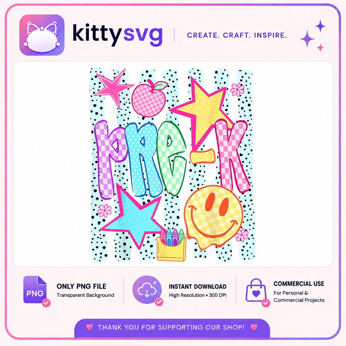 Pre K Sublimation PNG, Groovy Back To School PNG, Teacher PNG