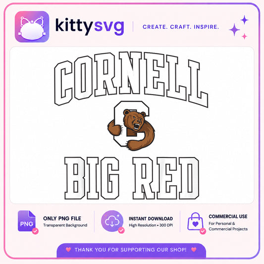 Cornell Big Red PNG, Cornell University Bear, College PNG