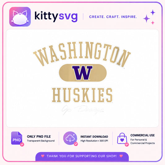 Washington Huskies PNG, UW Huskies Logo PNG, College Football PNG