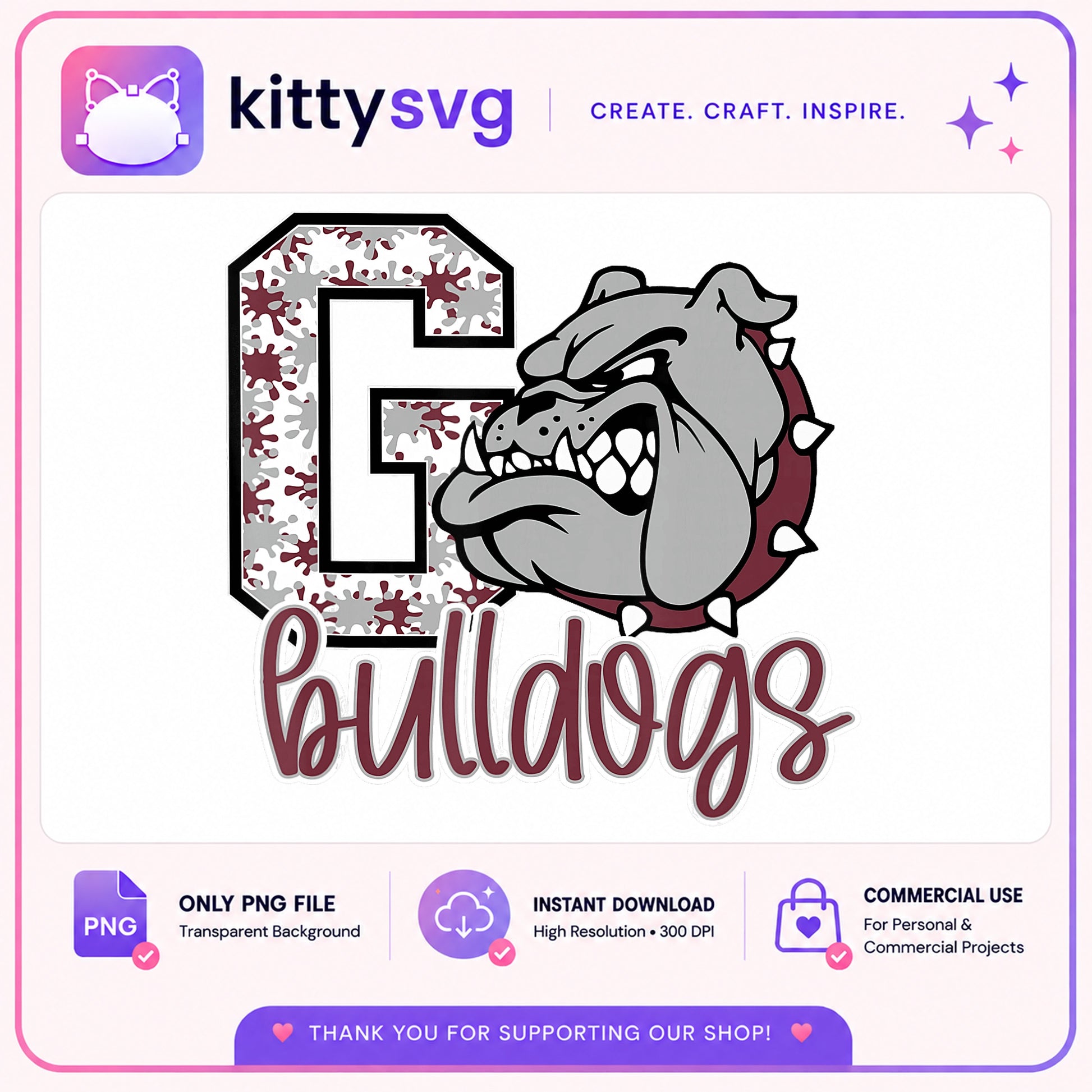 Go Bulldogs PNG, School Mascot PNG, Football Team PNG