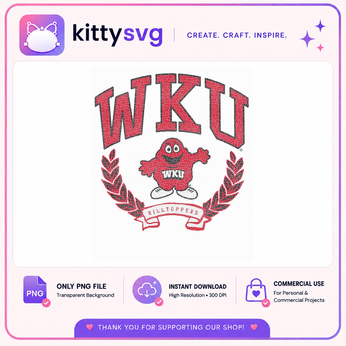 WKU Hilltoppers PNG, Western Kentucky University PNG, College PNG
