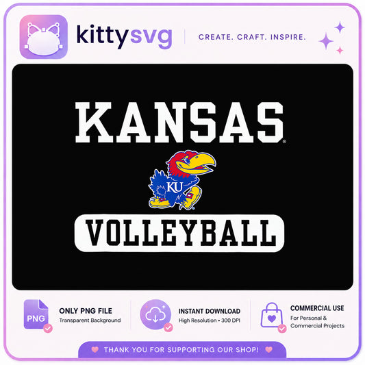 Kansas Jayhawks Volleyball PNG, KU Volleyball, College Sports PNG