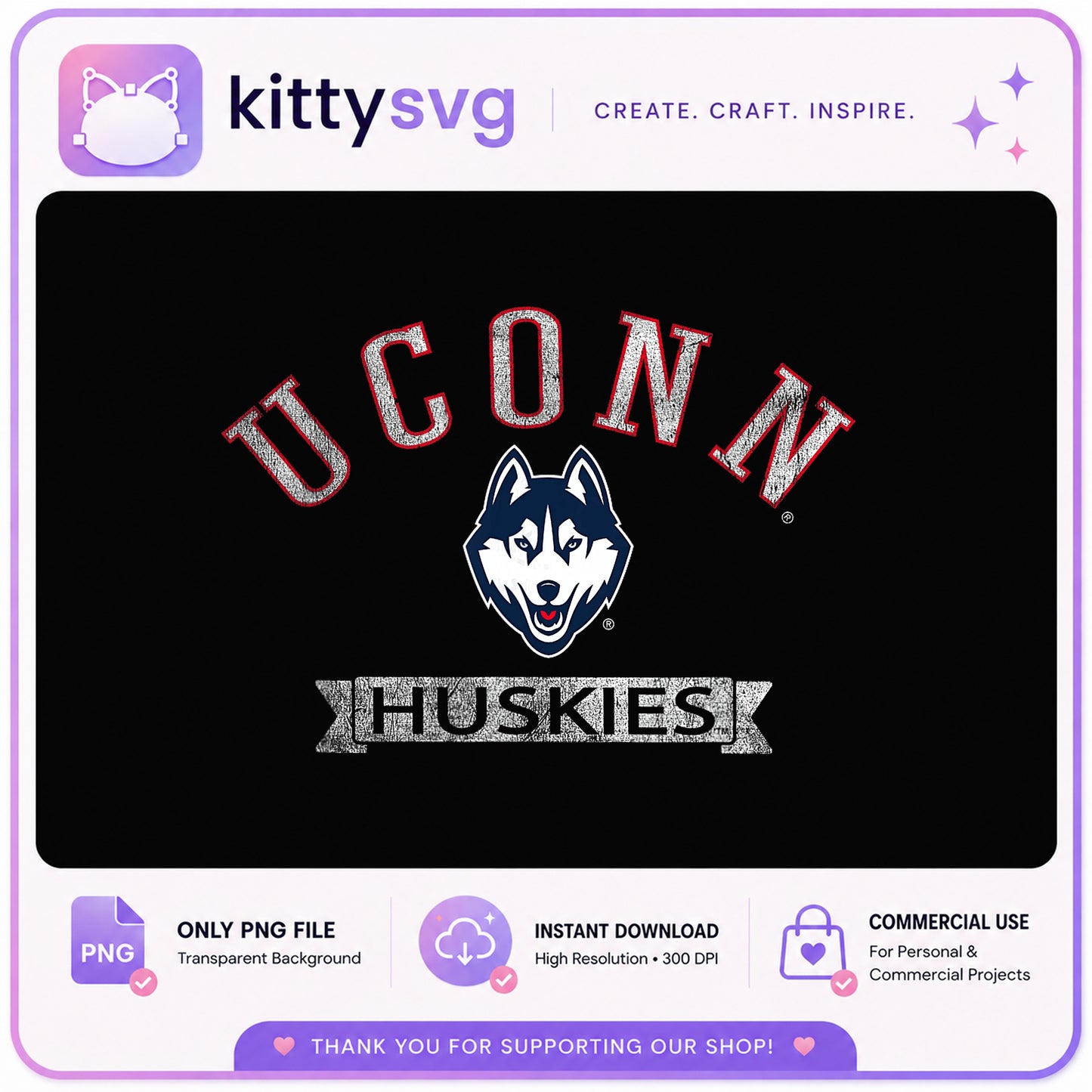 UConn Huskies PNG, Connecticut Huskies Logo PNG, College PNG