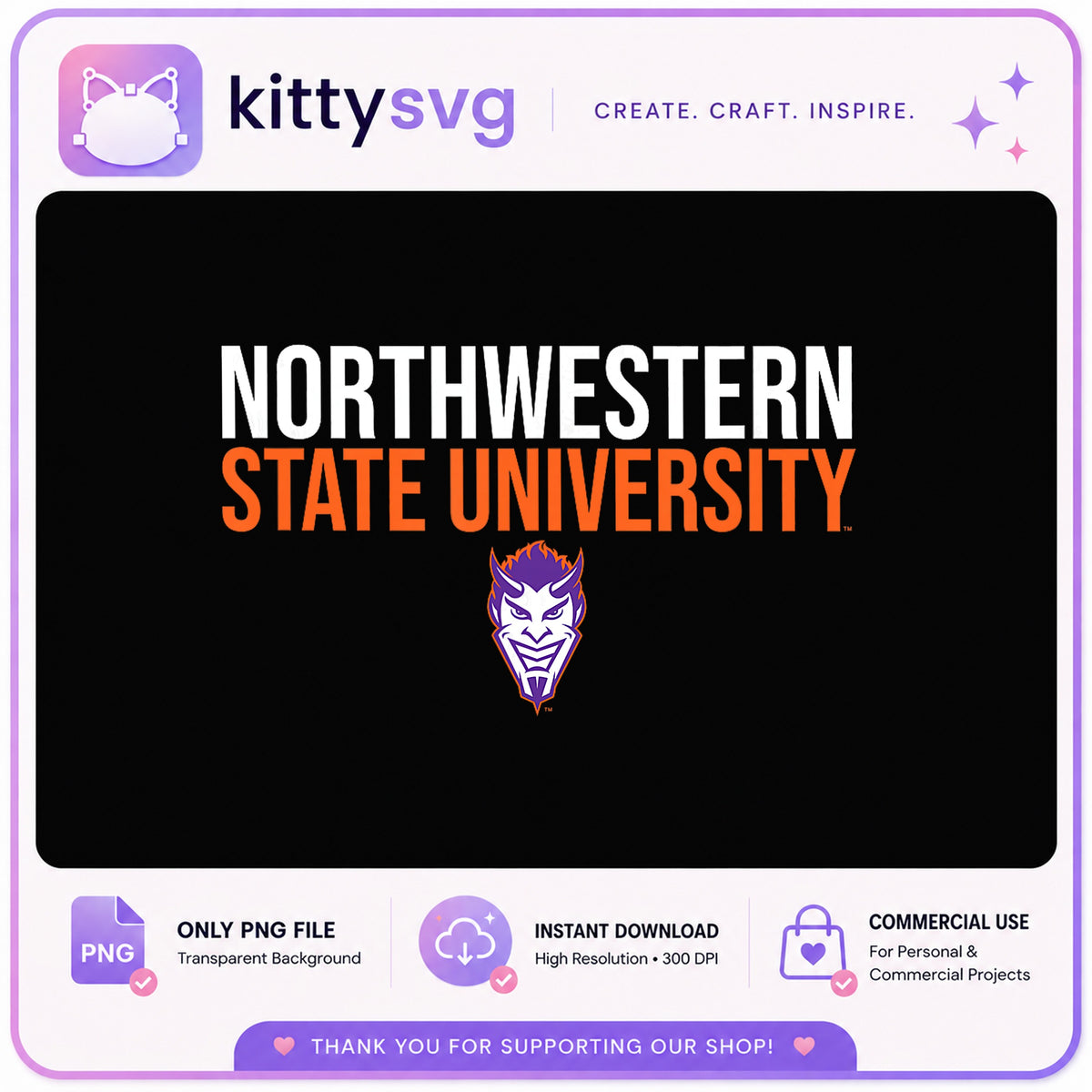 Northwestern State University PNG, NSU Demons Logo, College PNG