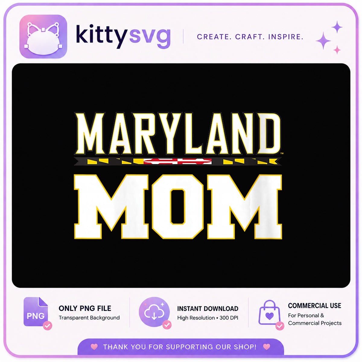 Maryland Mom PNG, College Mom Shirt, University Mom PNG