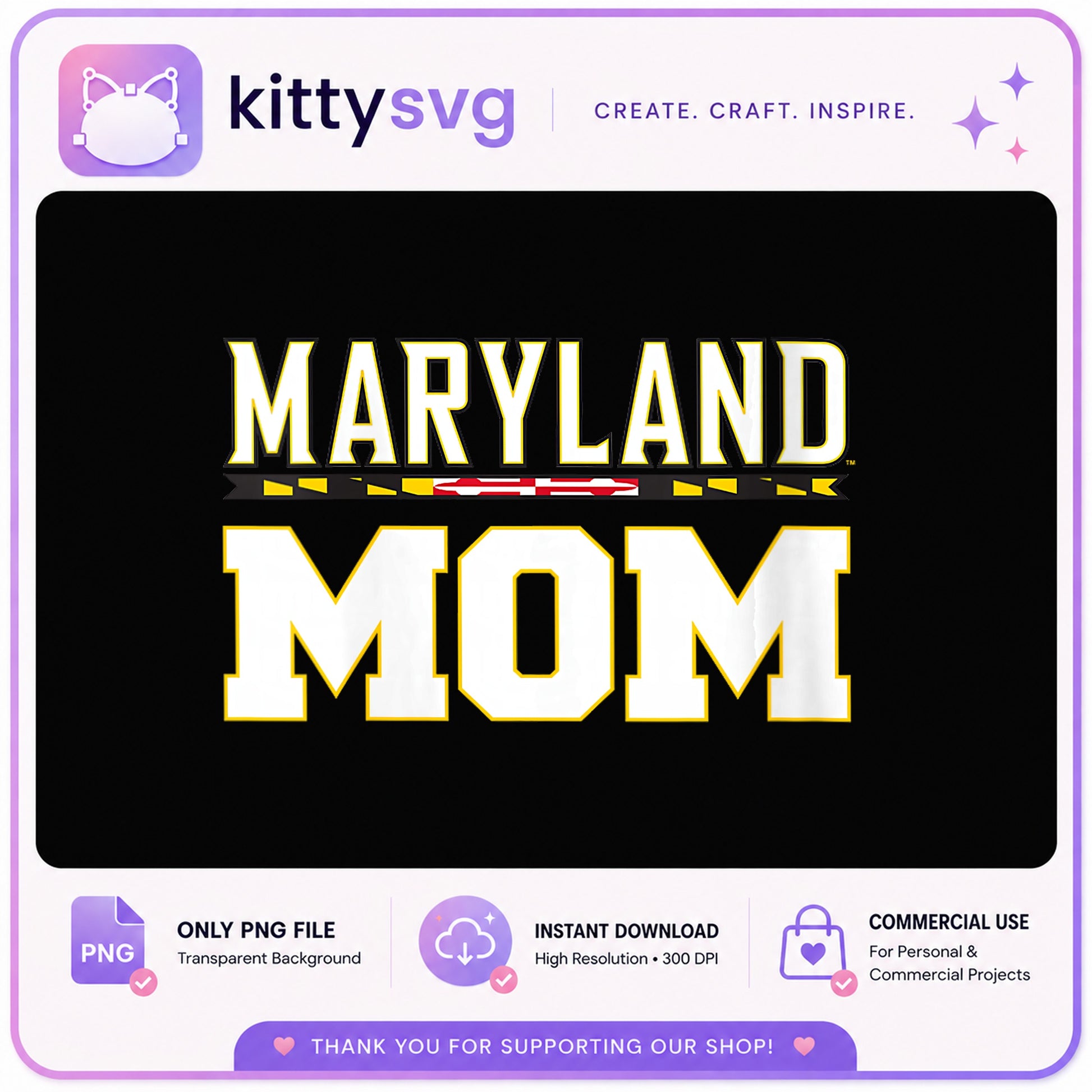 Maryland Mom PNG, College Mom Shirt, University Mom PNG
